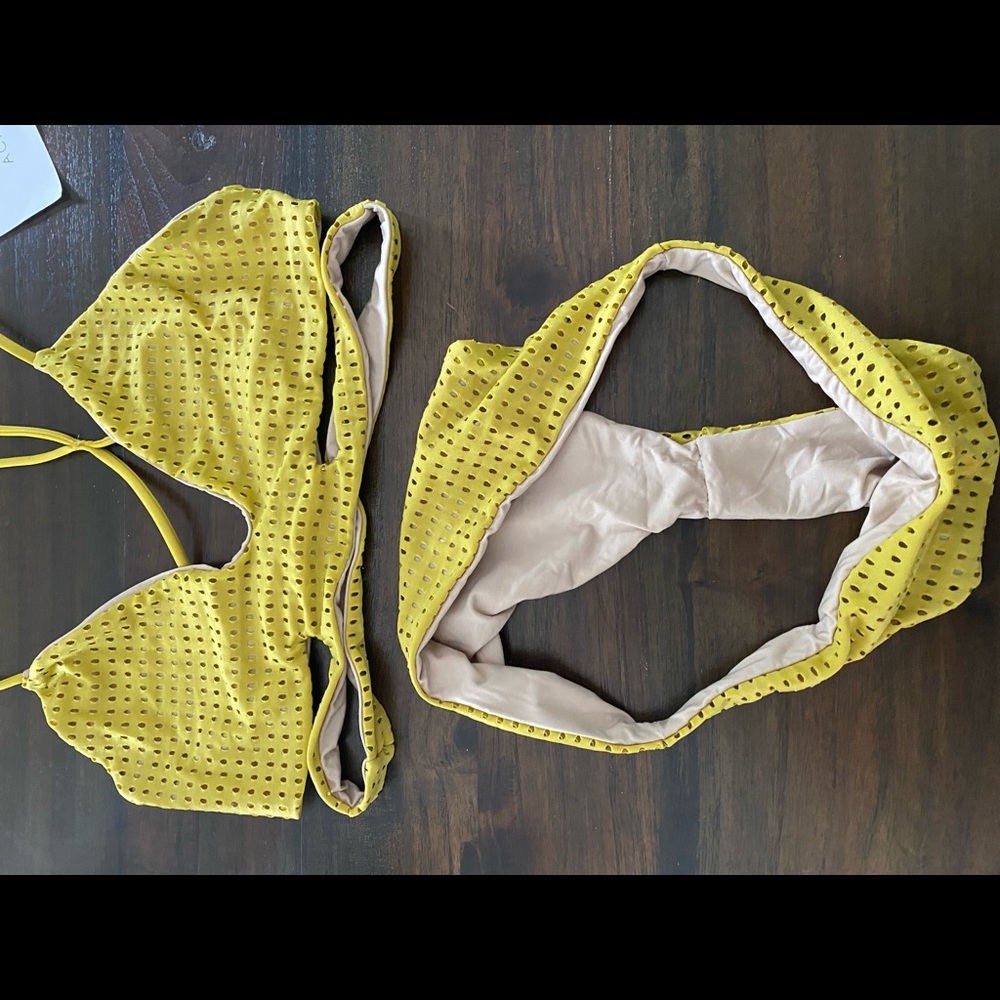 Acacia swimwear Yellow Eyelet Bikini Set - Picture 2 of 10
